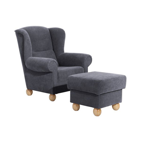 Taburet Max Winzer Monarch Velor, gri-image-1