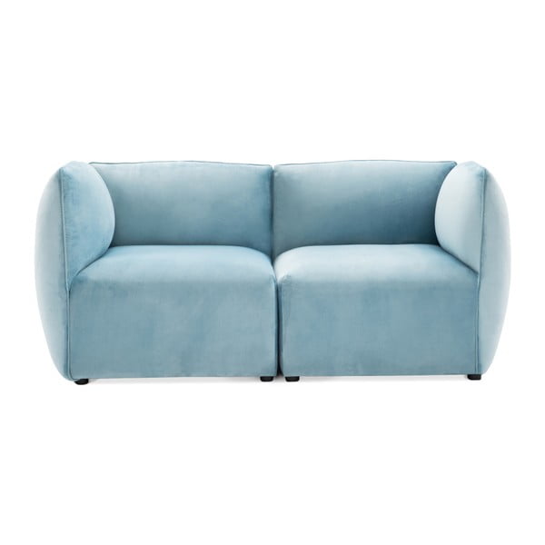 Canapea modulară cu 2 locuri Vivonita Velvet Cube, albastru deschis