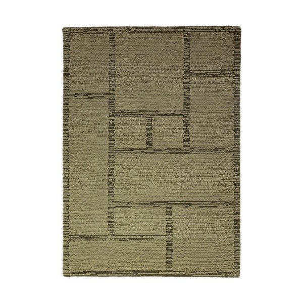 Covor verde țesut manual din lână 160x230 cm Harris Modula Wool – Flair Rugs