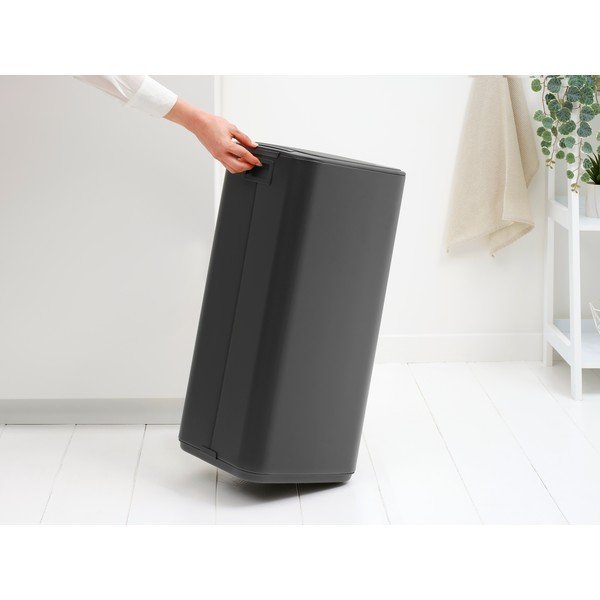 Coș de gunoi gri închis cu pedală din oțel 30 l Bo – Brabantia-image-2