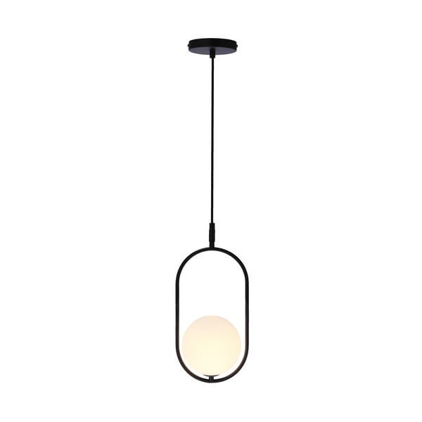 Lustră neagră cu abajur din sticlă 18.5x15 cm Cordel – Candellux Lighting-image-1