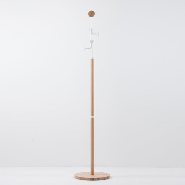 Cuier din lemn masiv de stejar cu detalii albe Gazzda Hook-image-2