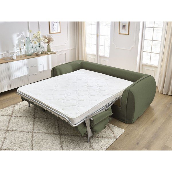 Canapea verde pentru dormitul zilnic/extensibilă 216 cm Archimede – Bobochic Paris-image-1