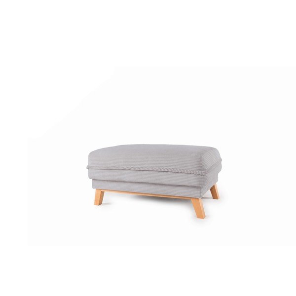 Taburet gri deschis cu tapițerie din catifea reiată Tori – Bonami Selection-image-1