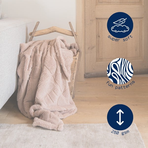 Pătură maro din micropluș/cocolino 150x200 cm Rena – Tiseco Home Studio-image-1