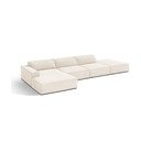 Colțar modular crem cu tapițerie din catifea (cu colț pe partea stângă/cu șezlong) Jodie – Micadoni 