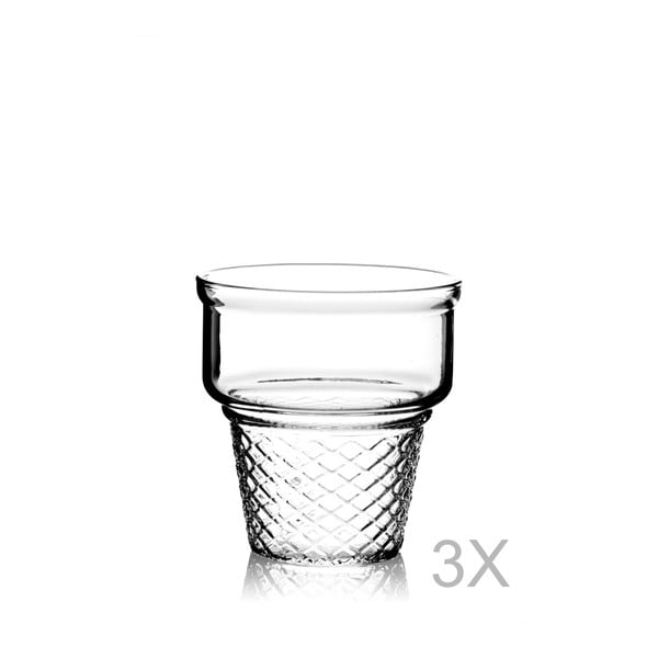 Set 3 cupe din sticlă pentru înghețată Pasabahce, ⌀ 8 cm