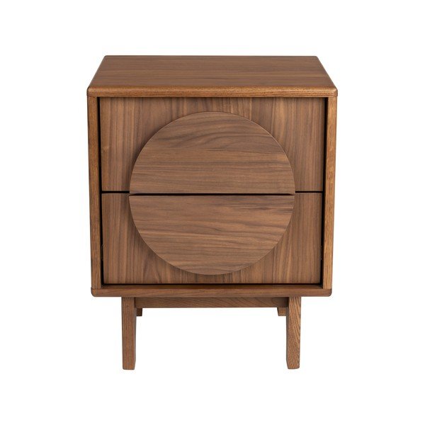 Noptieră maro cu aspect de lemn de nuc Groove – Zuiver