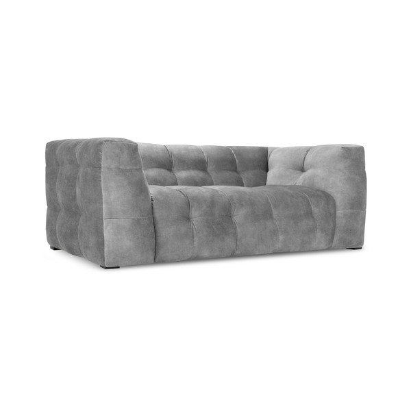 Canapea cu tapițerie din catifea Windsor & Co Sofas Vesta, 208 cm, gri-image-3