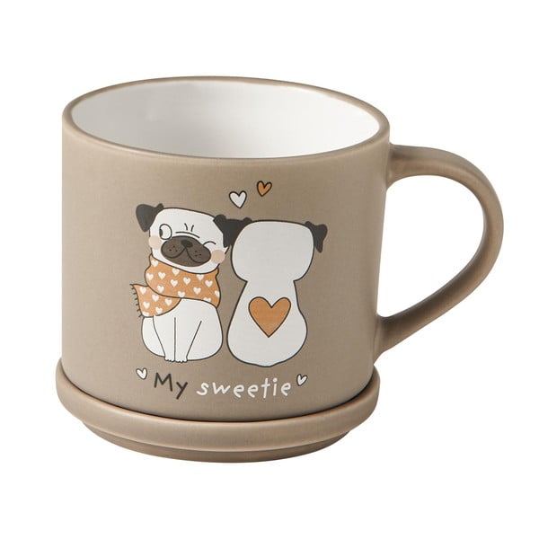 Căni bej-maro deschis din porțelan  2 buc. 350 ml – Brandani-image-4