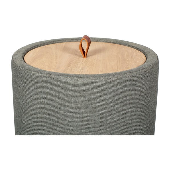 Măsuţă auxiliară cu spaţiu de depozitare şi panou detaşabil din stejar, culoare verde închis, ⌀ 36 cm, Askala Ibisco-image-3