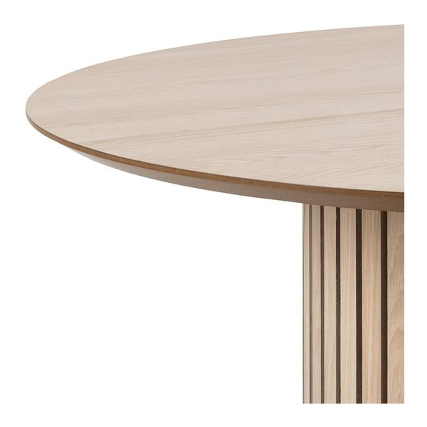 Masă de dining rotundă cu blat cu aspect de lemn de stejar ø 120 cm Linley – Actona-image-3