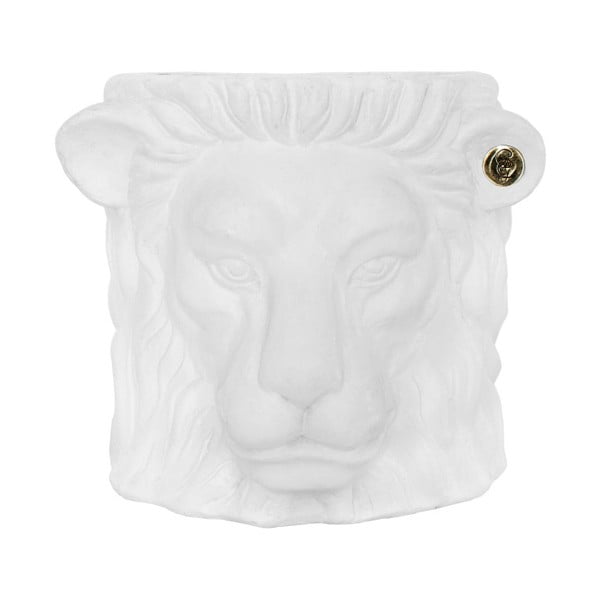 Ghiveci Garden Glory Lion, înălțime 20 cm, alb
