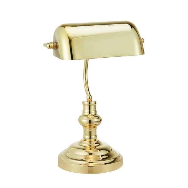 Veioză alămie cu abajur din sticlă (înălțime 42 cm) Bankers – Markslöjd