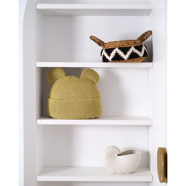 Pernă decorativă pentru copii verde din țesătură bouclé Teddy Pouch – Wigiwama-image-3