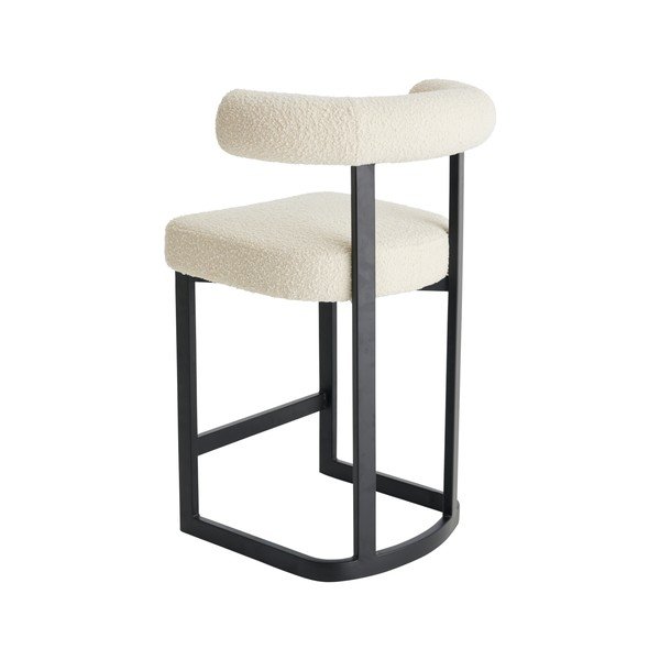Scaun de bar alb-negru tapițat (înălțime șezut 66 cm) Parie – Ellos Home-image-3
