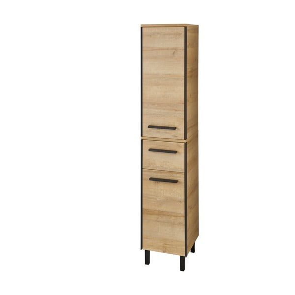 Dulap de baie în culoare naturală suspendat cu aspect de lemn de stejar 70x30 cm Quickset 395 – Pelipal-image-4