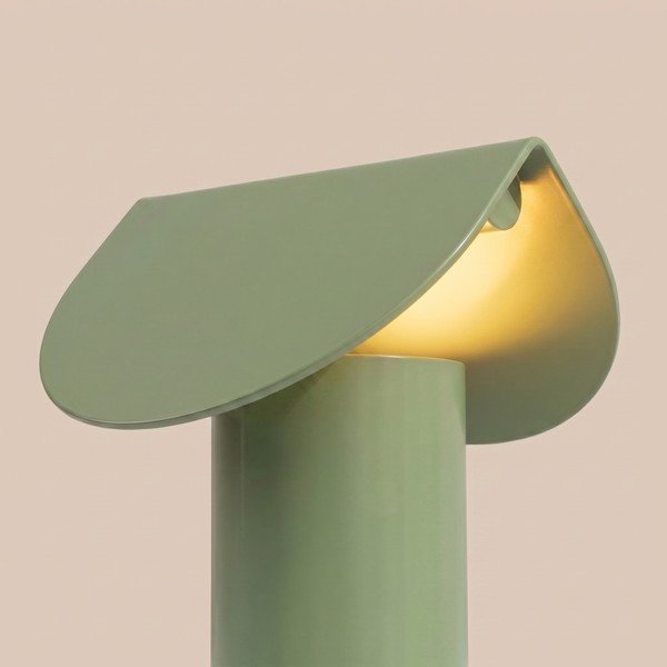 Veioză verde salvie LED din aluminiu (înălțime 15 cm) BISCUIT – Thoro-image-2