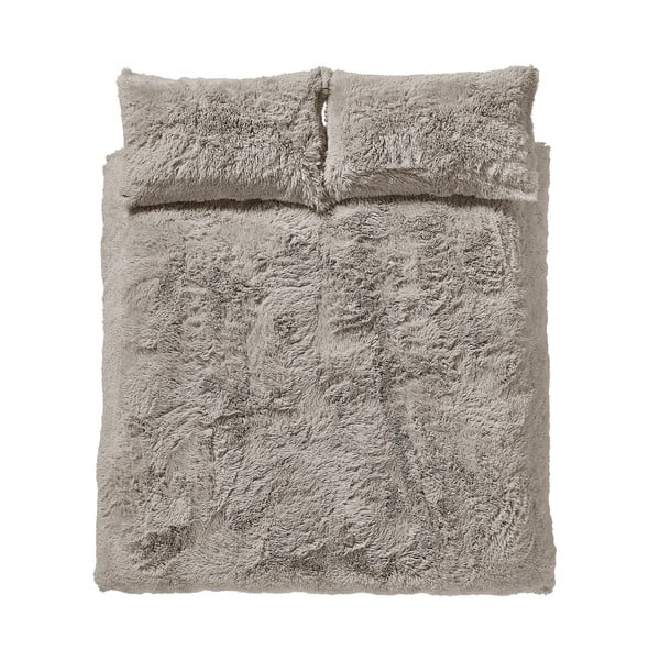 Lenjerie de pat maro din micropluș/cocolino pentru pat de o persoană 135x200 cm Cuddly – Catherine Lansfield