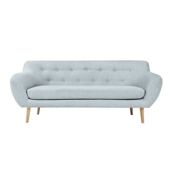 Canapea cu 2 locuri și picioare de culoare deschisă Mazzini Sofas Sicile, albastru deschis