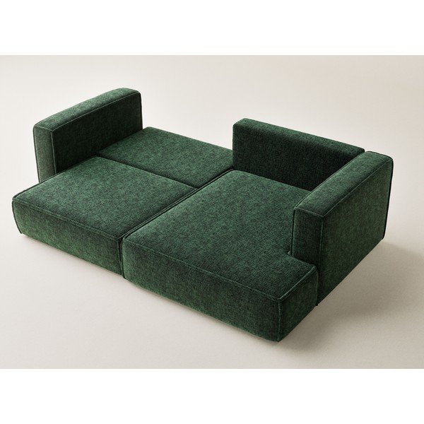 Colțar verde închis extensibil/cu spațiu de depozitare cu tapițerie din chenille (cu colț pe partea dreaptă/cu șezlong) Velto – Maison de Rêve-image-3