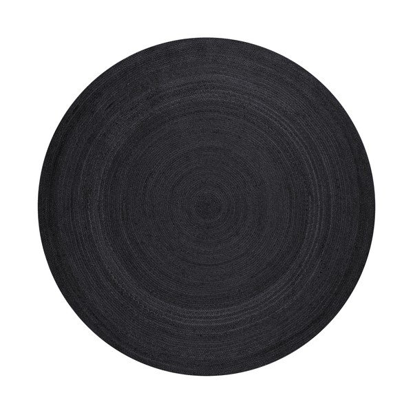 Covor negru reversibil/țesut manual rotund din iută ø 200 cm Braided – Hanse Home