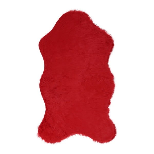 Covor din blană artificială Pelus Red, 90 x 150 cm, roșu