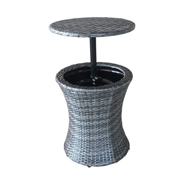 Masă de bar pentru grădină rotundă din ratan artificial ø 45 cm Mumbai – Garden Pleasure-image-2