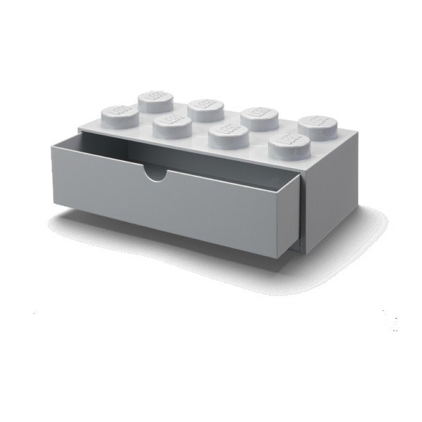 Cutie de birou cu sertar LEGO® Brick, 31,6 x 11,3 cm, gri-image-3