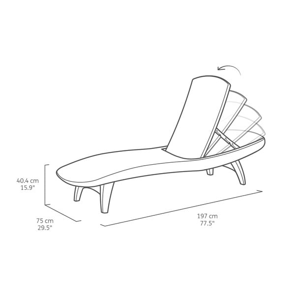 Șezlong de grădină maro închis din plastic Pacific – Keter-image-3