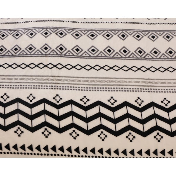 Lenjerie de pat neagră-crem din micropluș pentru pat de o persoană 140x200 cm – My House-image-2