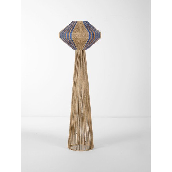 Lampadar albastru/în culoare naturală cu tapițerie din frânghie (înălțime 152 cm) Abby – Nova Luce-image-3