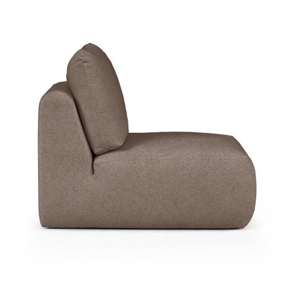 Fotoliu maro cu tapițerie din țesătură bouclé Mirel – Rodier-image-3