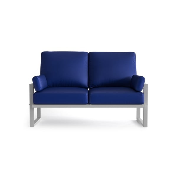 Canapea cu 2 locuri pentru exterior și picioare în nuanță deschisă Marie Claire Home Angie, albastru royal