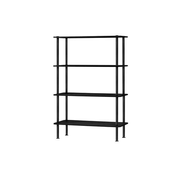 Etajeră neagră cu aspect de lemn de stejar 80x127x35 cm Teidi – noo.ma