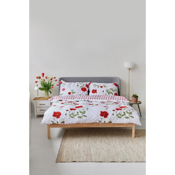 Lenjerie de pat din bumbac pentru pat dublu Bonami Selection Poppy, 200 x 200 cm-image-1