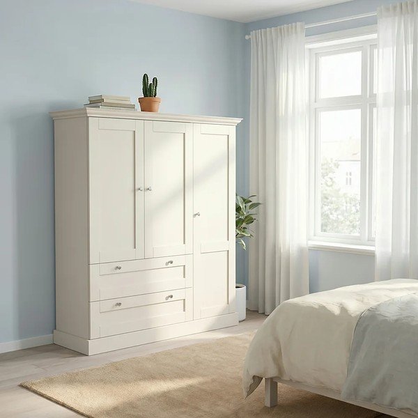 Dulap bej cu aspect mat 122x130x35 cm Binz – Støraa-image-2