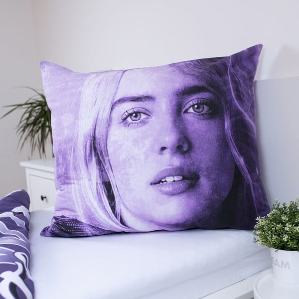 Lenjerie de pat pentru copii mov din bumbac pentru pat de o persoană 200x140 cm Billie Eilish – Jerry Fabrics-image-3