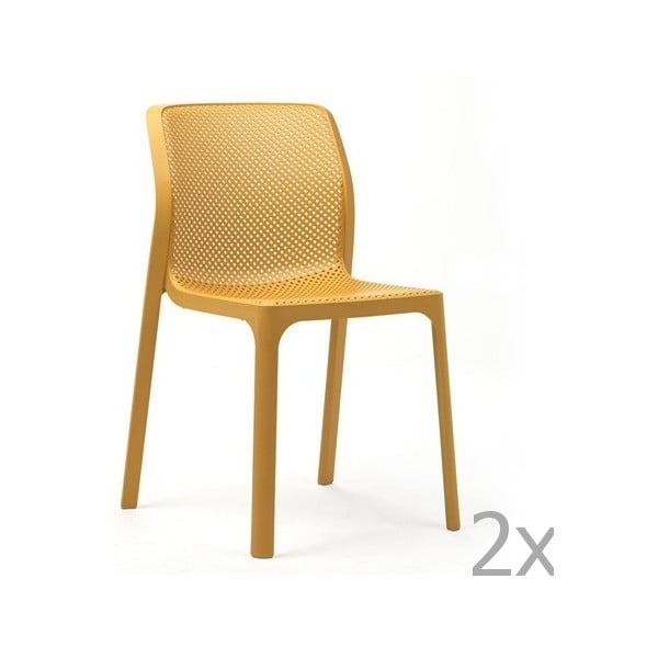 Set 2 scaune de grădină Nardi Bit, galben
