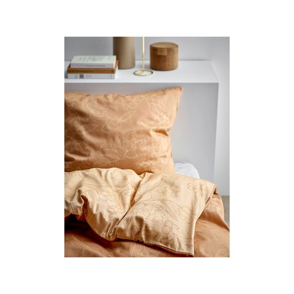 Lenjerie de pat din bumbac organic satinat Södahl Infinity, 140 x 200, portocaliu-image-1