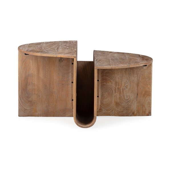 Măsuță de cafea în culoare naturală închisă rotundă din lemn de mango ø 80 cm Divya – MOME-image-1