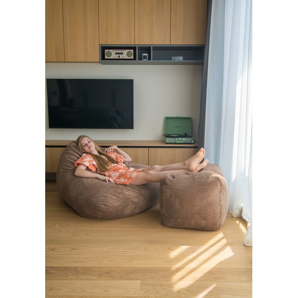 Fotoliu bean bag maro Plus 50 Lounge – SLOWDOWN-image-1