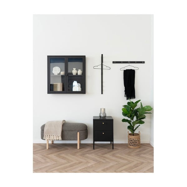 Bancă maro cu tapițerie din țesătură bouclé Branca – House Nordic-image-1