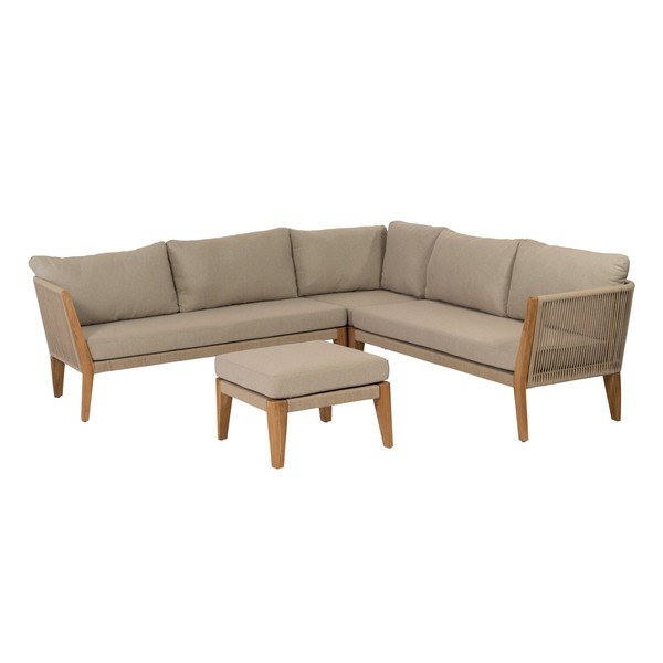 Set mobilier de grădină bej/natural  pentru 4 persoane San Remo – Exotan