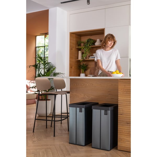 Coș de gunoi albastru de reciclat din plastic reciclat 54 l Verto Recycle – Curver-image-1