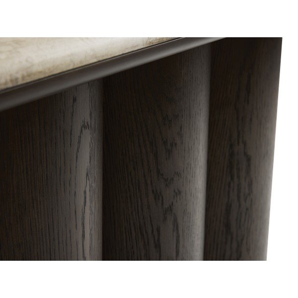 Masă consolă în culoare naturală închisă cu blat din marmură 38x120 cm Piazze – Unique Furniture-image-2