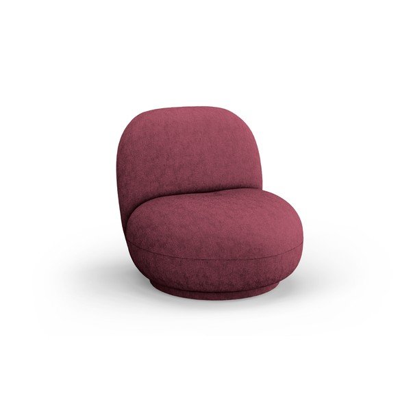 Fotoliu burgundy pivotant cu tapițerie din chenille Chuck – Micadoni 