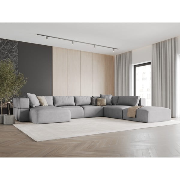 Colțar gri deschis (cu colț pe partea dreaptă/în formă de "U") Esther – Milo Casa-image-1