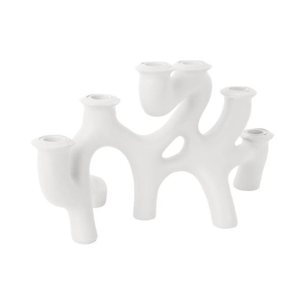 Sfeșnic alb din polirașină Swirls - PT LIVING-image-3