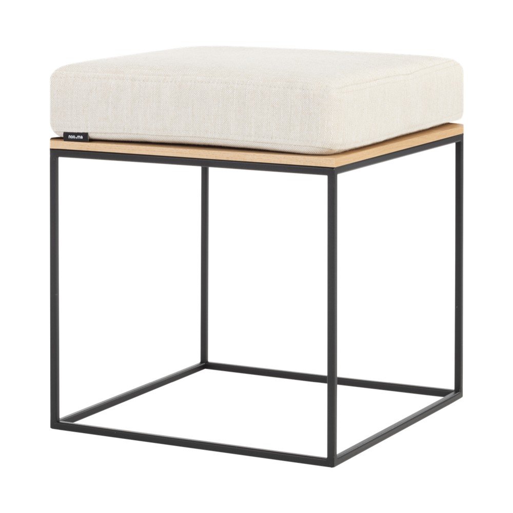 Scaun tip taburet bej tapițat Feo – noo.ma